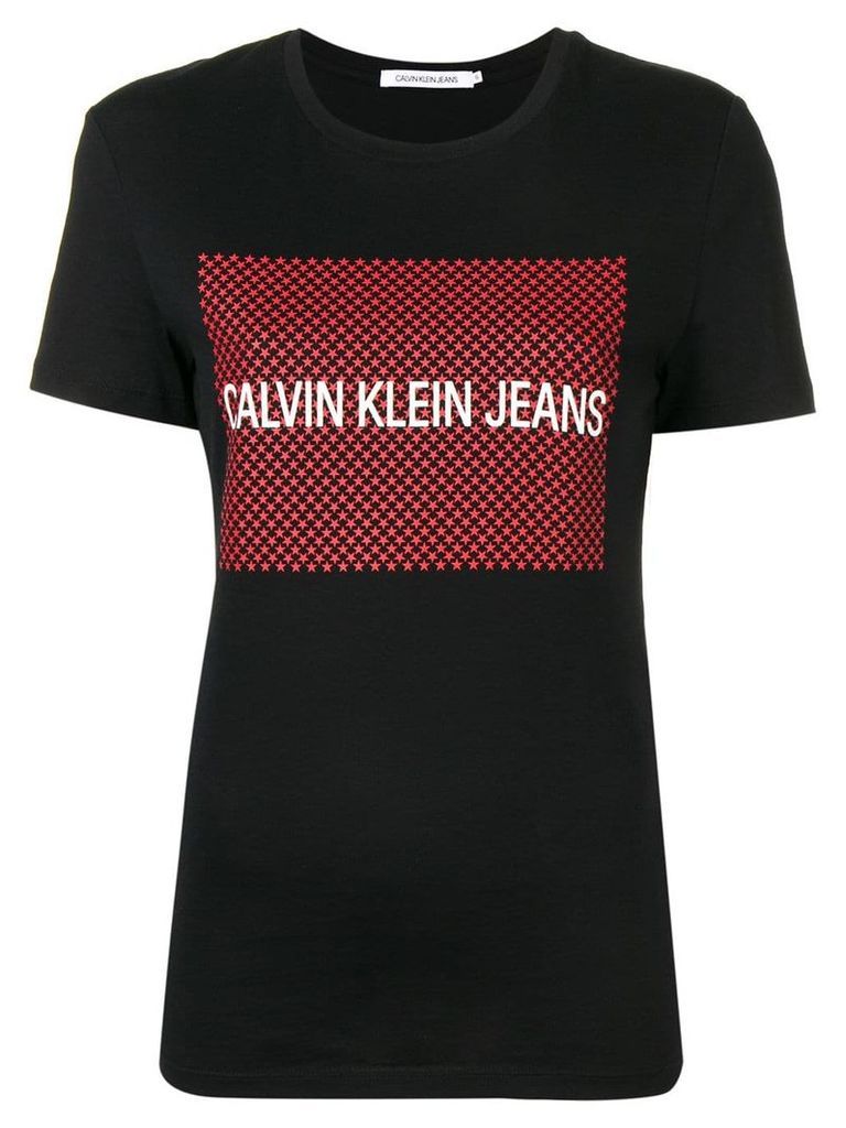 Calvin Klein Jeans logo stars print T-shirt - Black
