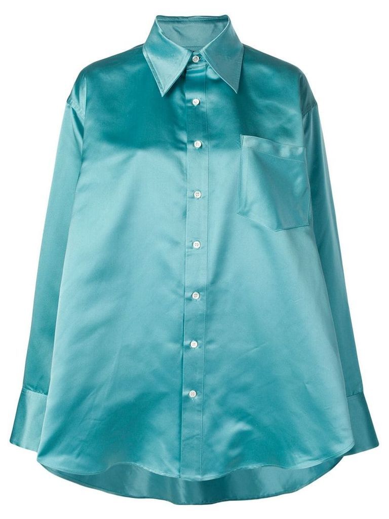 Matthew Adams Dolan oversized back pleated shirt - Blue