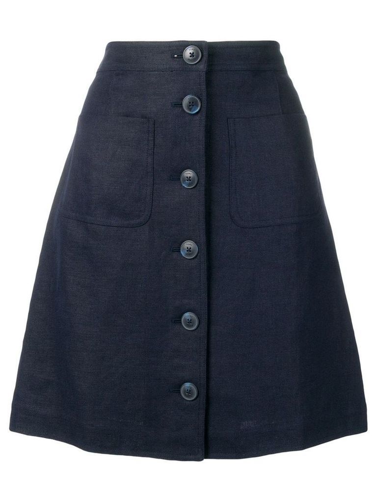 Tory Burch buttoned a-line skirt - Blue