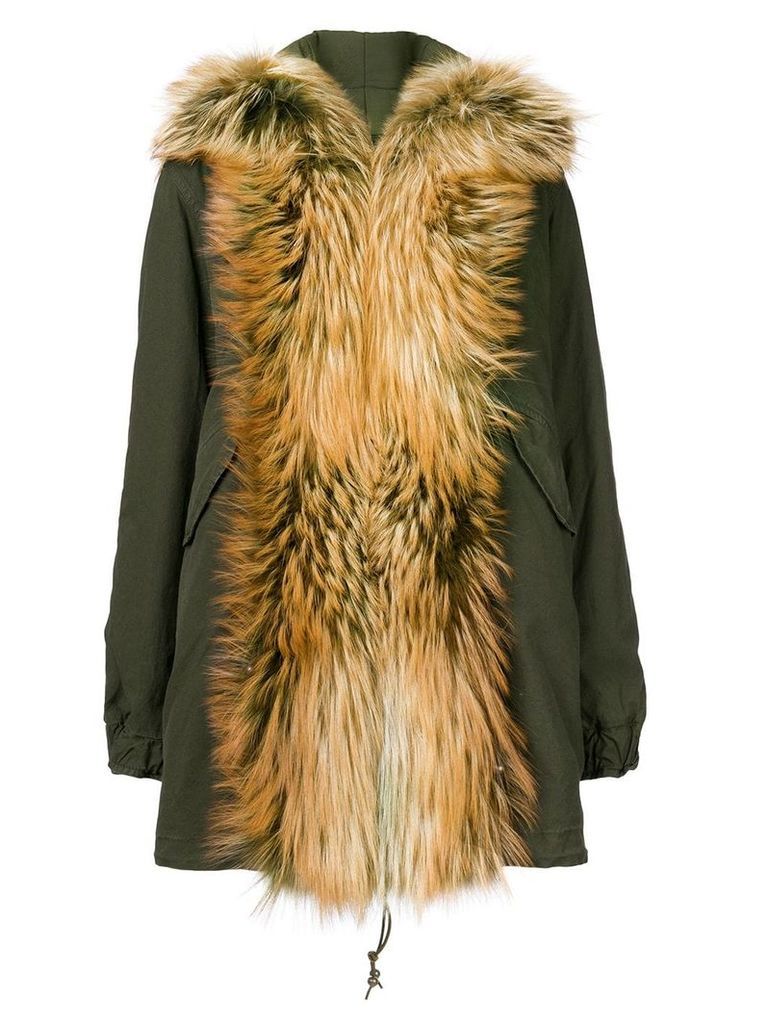 Mr & Mrs Italy fox fur shawl parka coat - Green