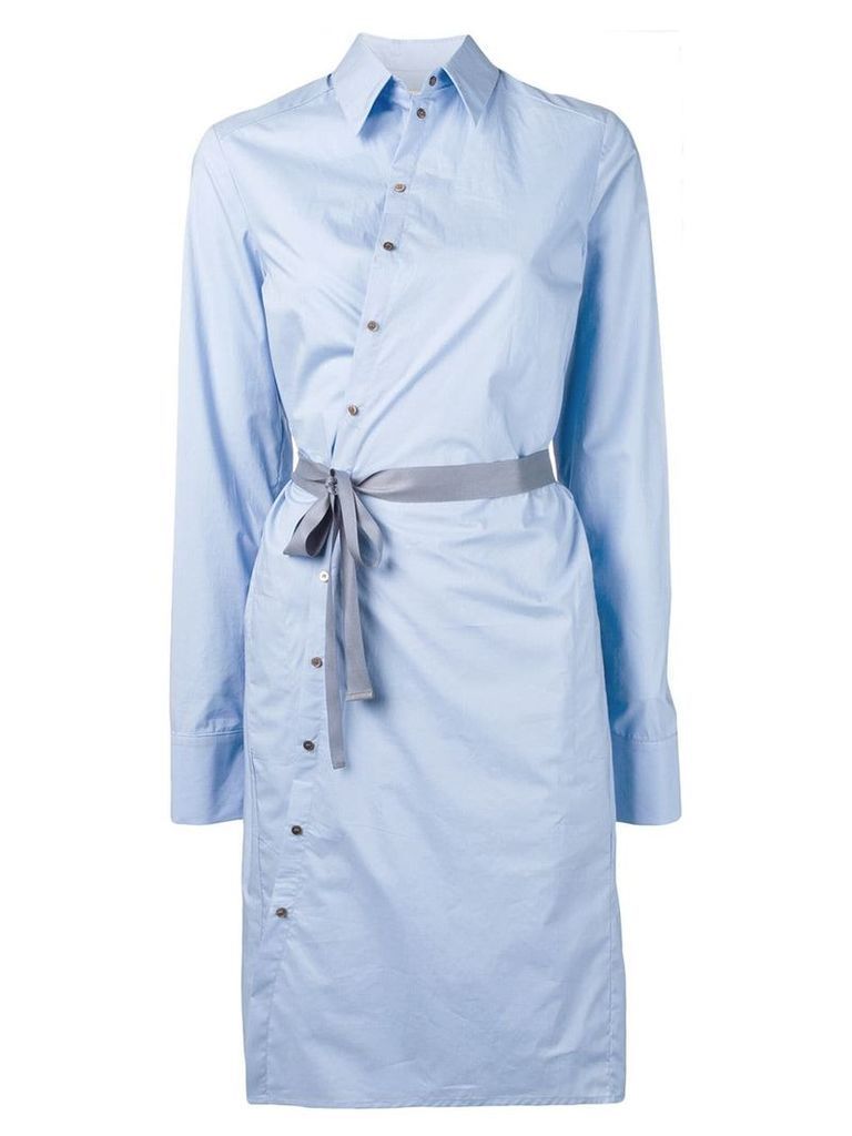 A.F.Vandevorst tie waist shirt dress - Blue