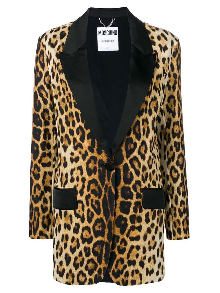 Moschino leopard print blazer - Neutrals
