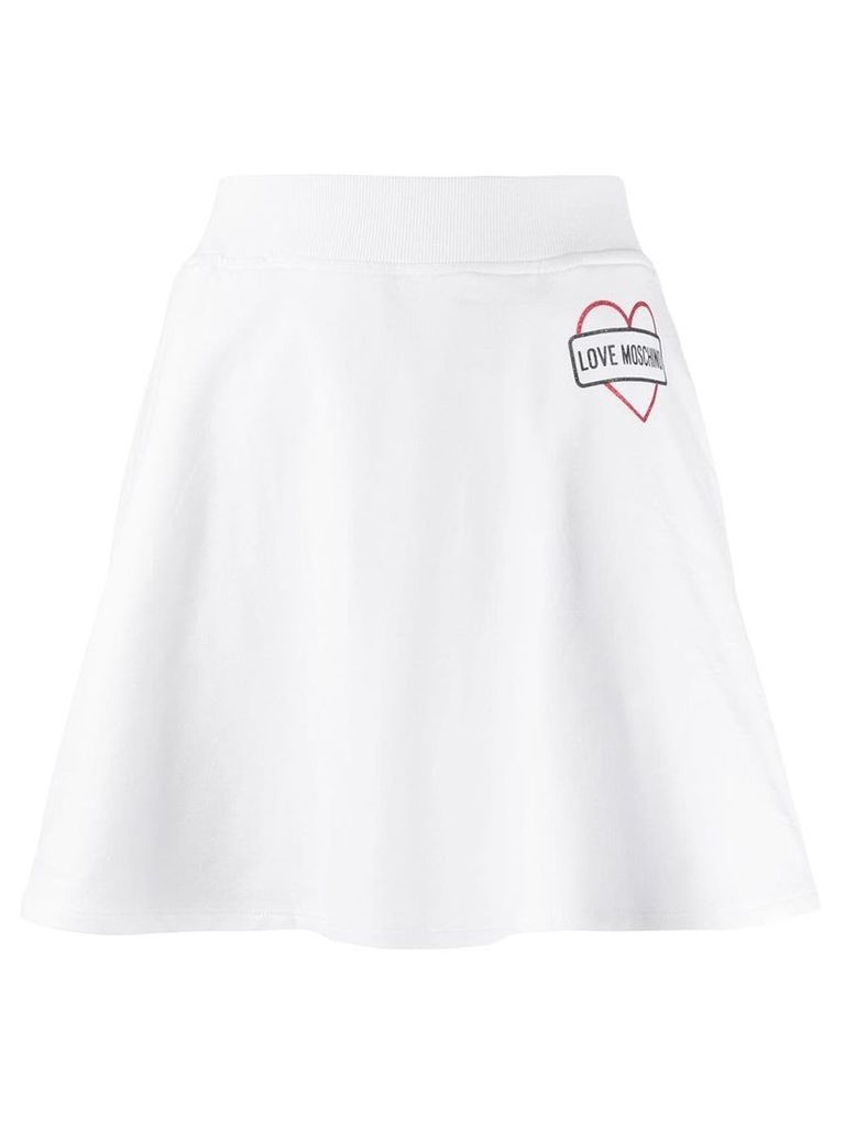 Love Moschino contrast logo skirt - White