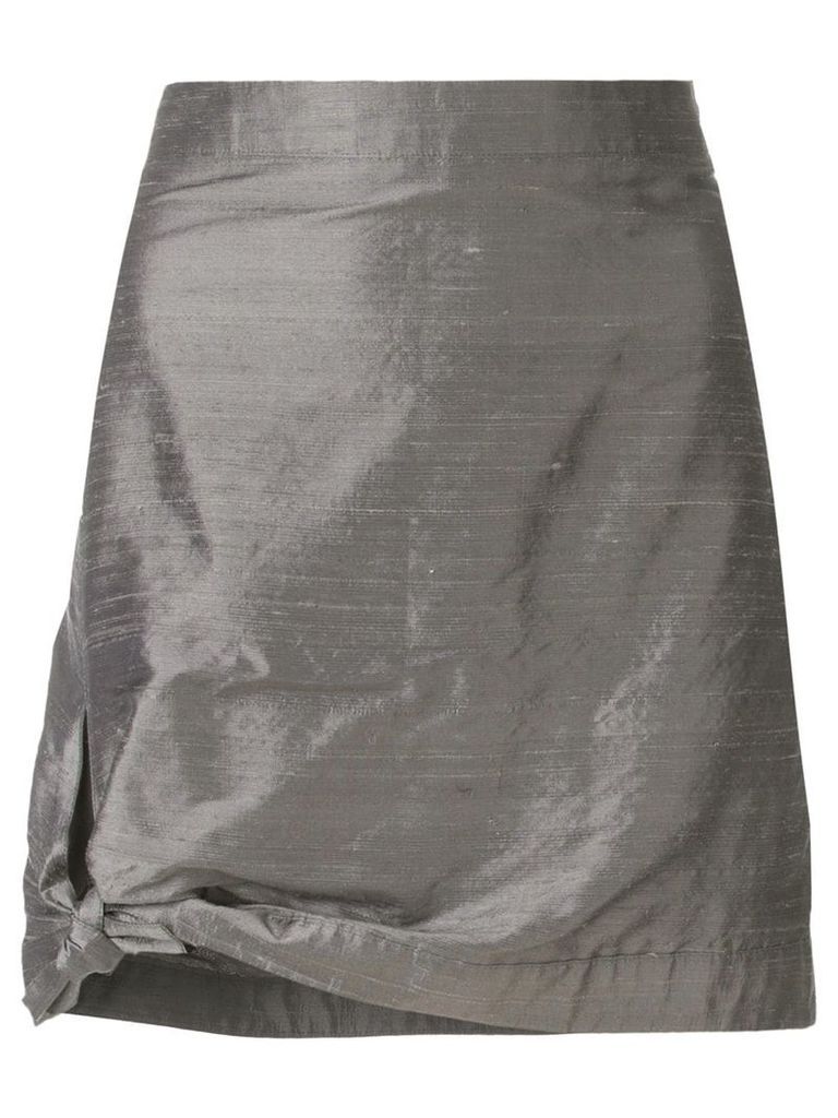 GIORGIO ARMANI PRE-OWNED tied detail fitted skirt - Grey