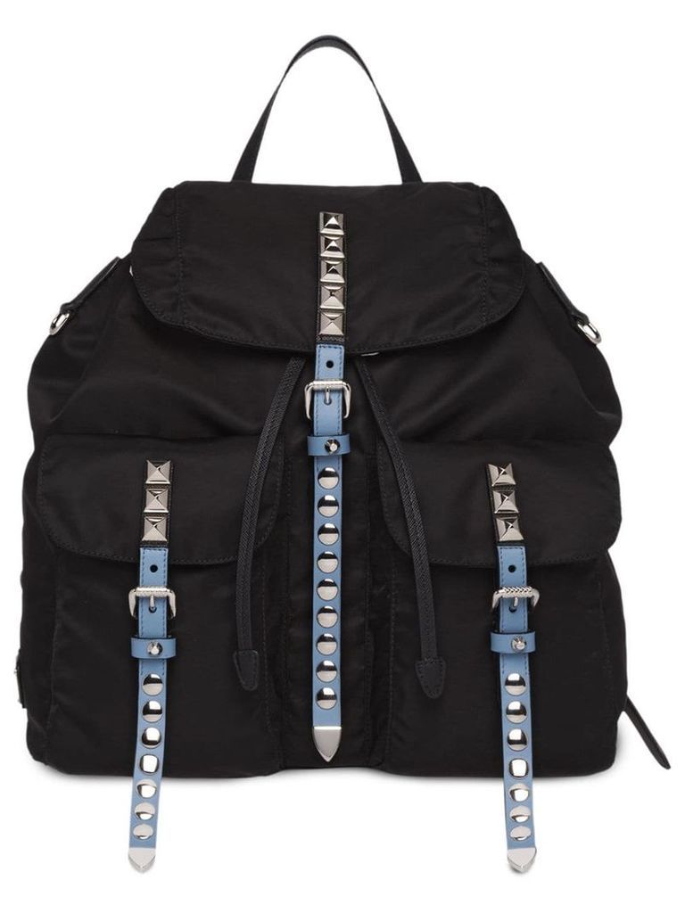 Prada studded buckle backpack - Black