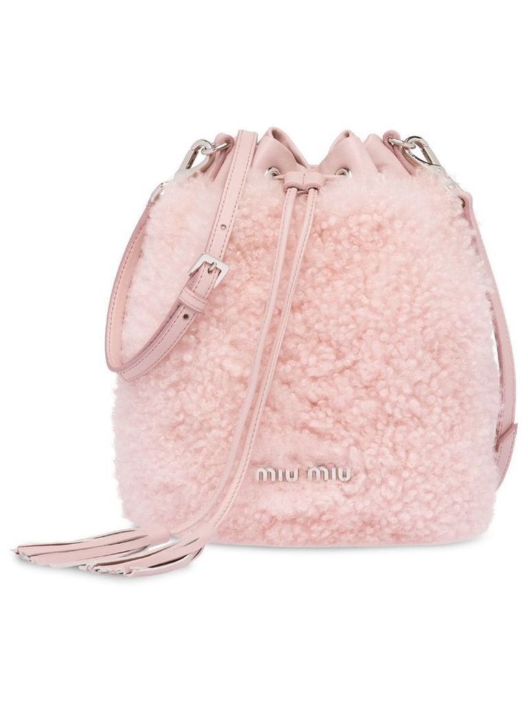 Miu Miu Shearling bucket bag - Pink