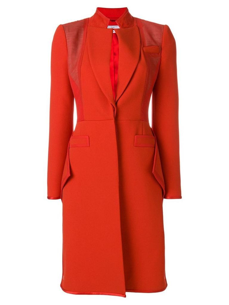 Givenchy Ruffle hem crepe coat - Red