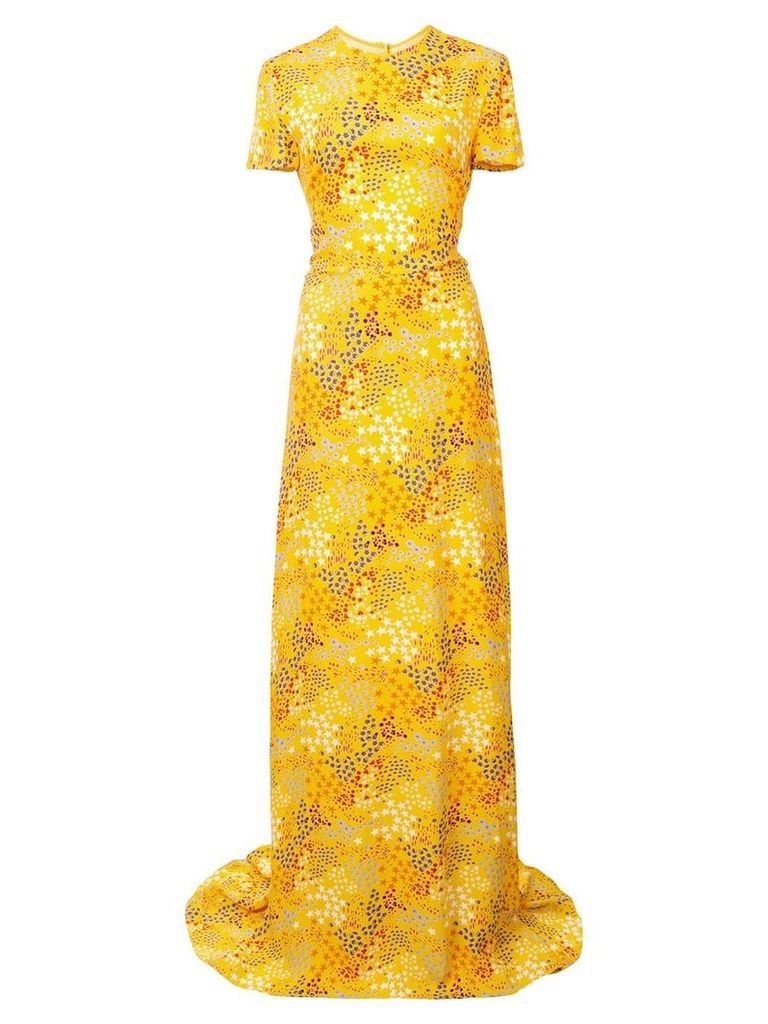 Carolina Herrera mix pattern long dress - Yellow