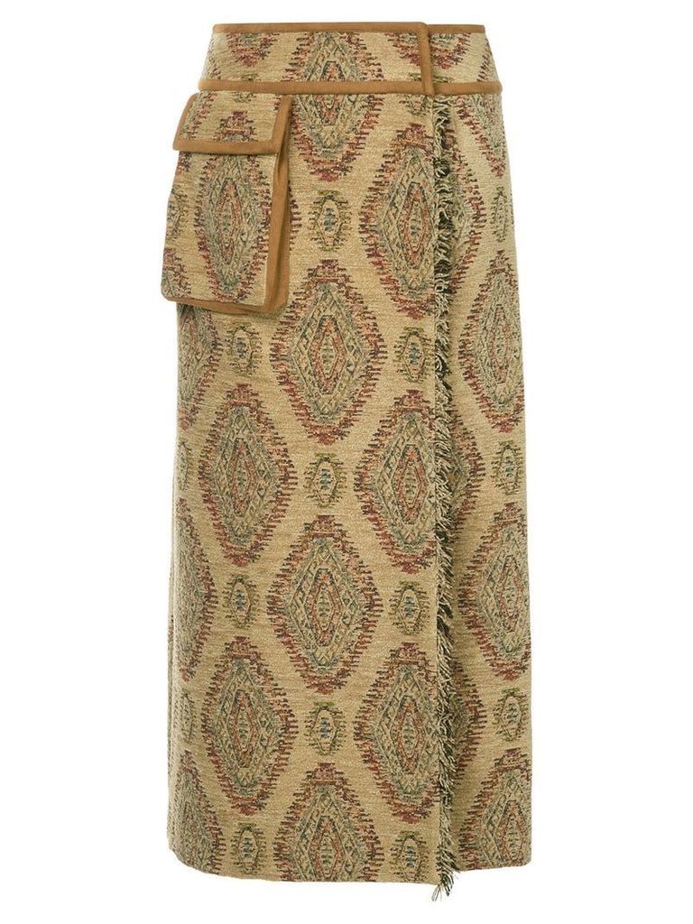 Muller Of Yoshiokubo Bodevan embroidered wrap skirt - Multicolour