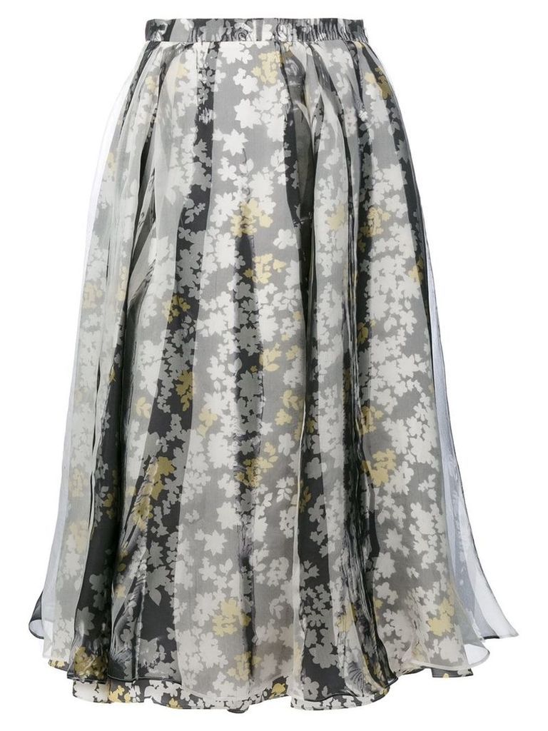 Jil Sander floral pleated skirt - Multicolour