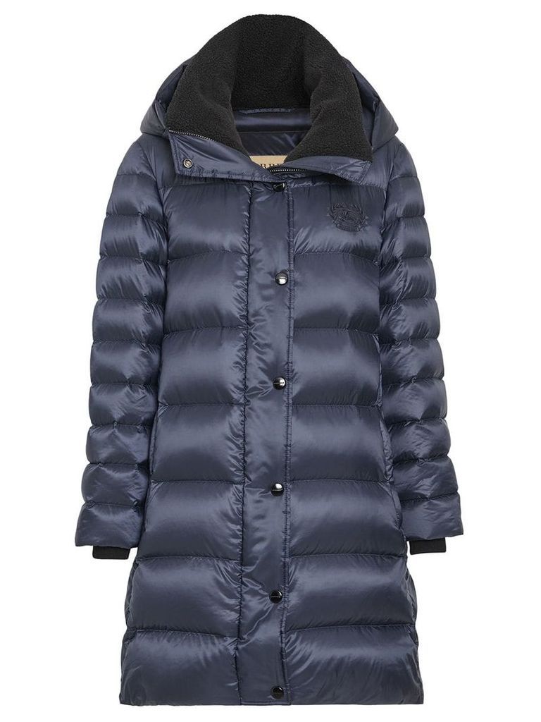 Burberry Down-filled Hooded Puffer Coat - Blue