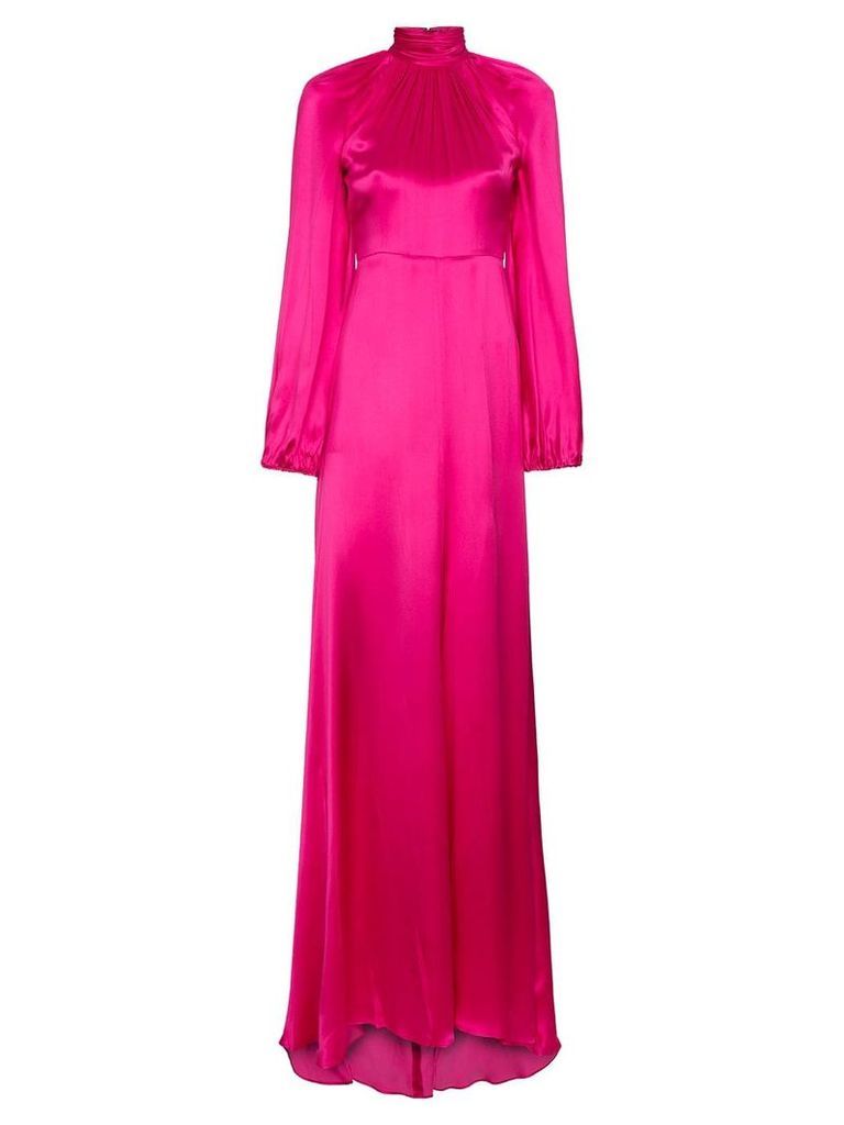Gucci high neck silk maxi gown - Pink