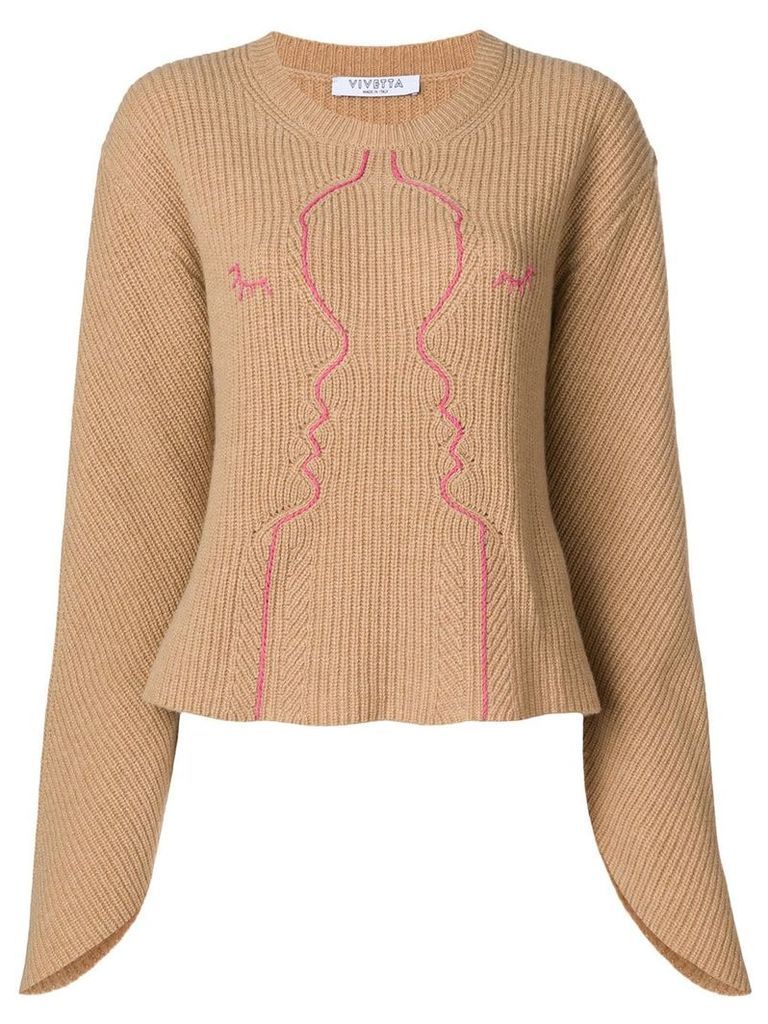 Vivetta embroidered design jumper - Neutrals