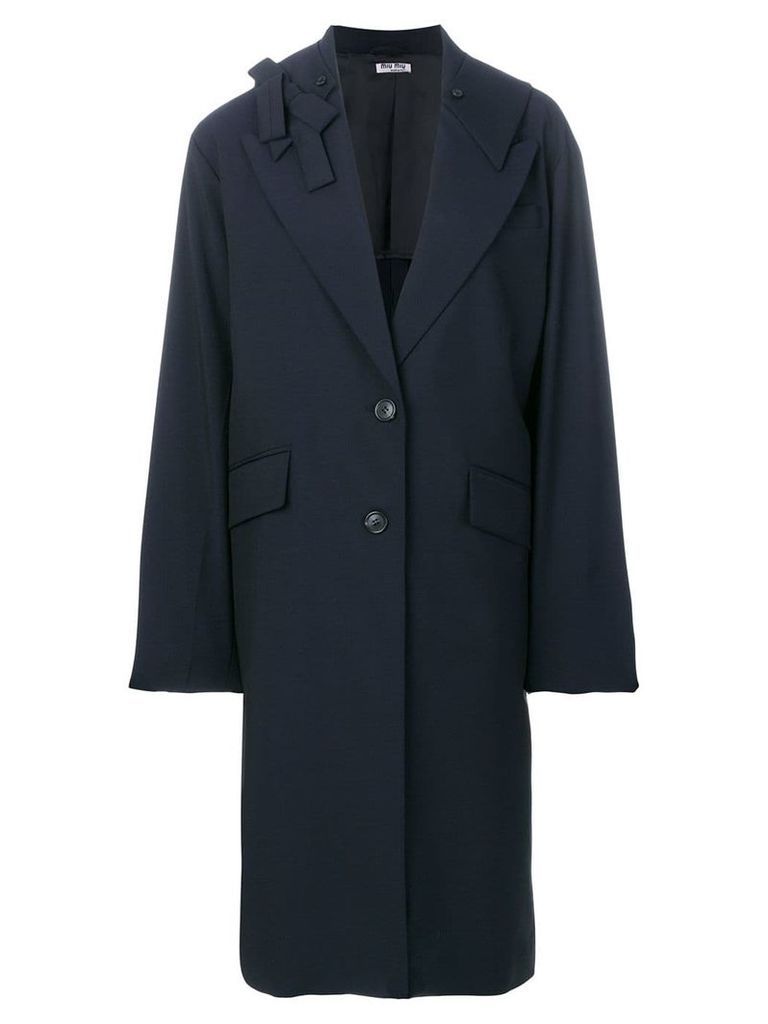 Miu Miu oversized buttoned coat - Blue
