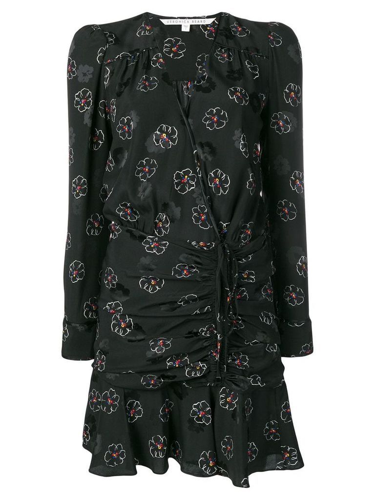Veronica Beard floral print wrap dress - Black