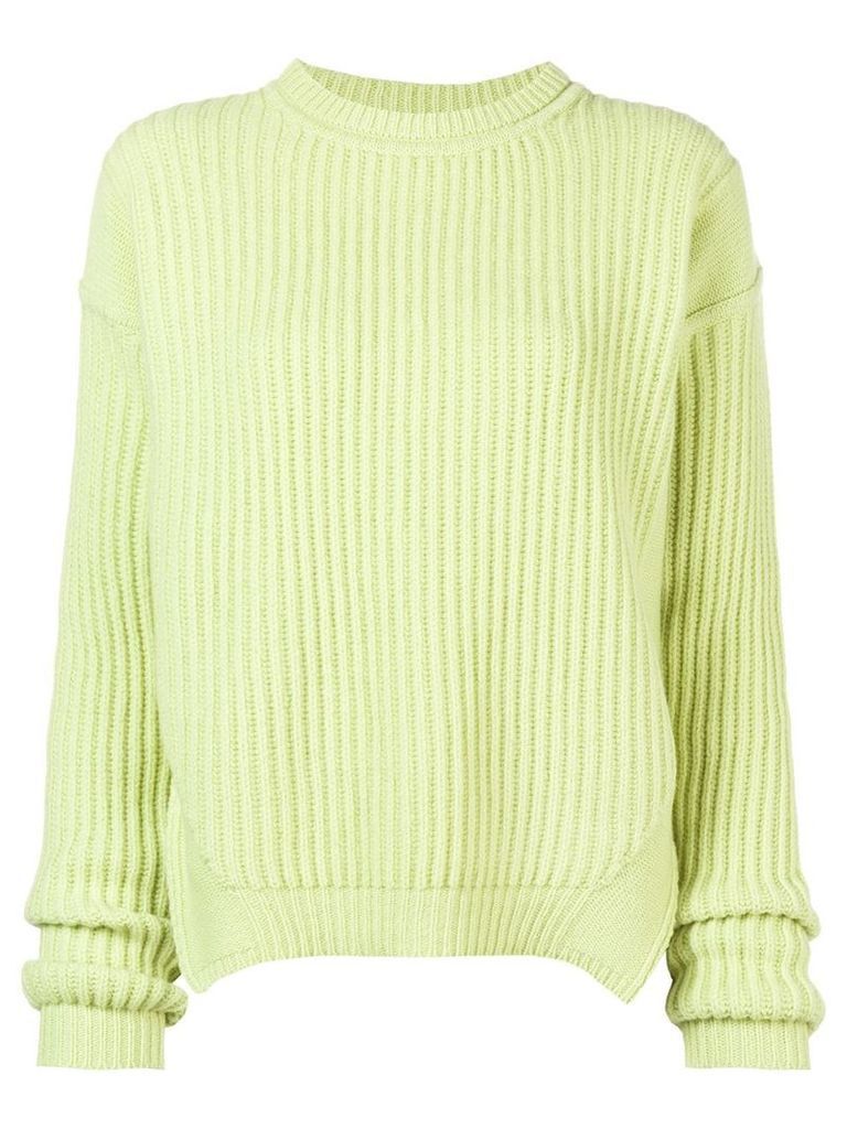 Rick Owens ribbed side slit sweater - Green