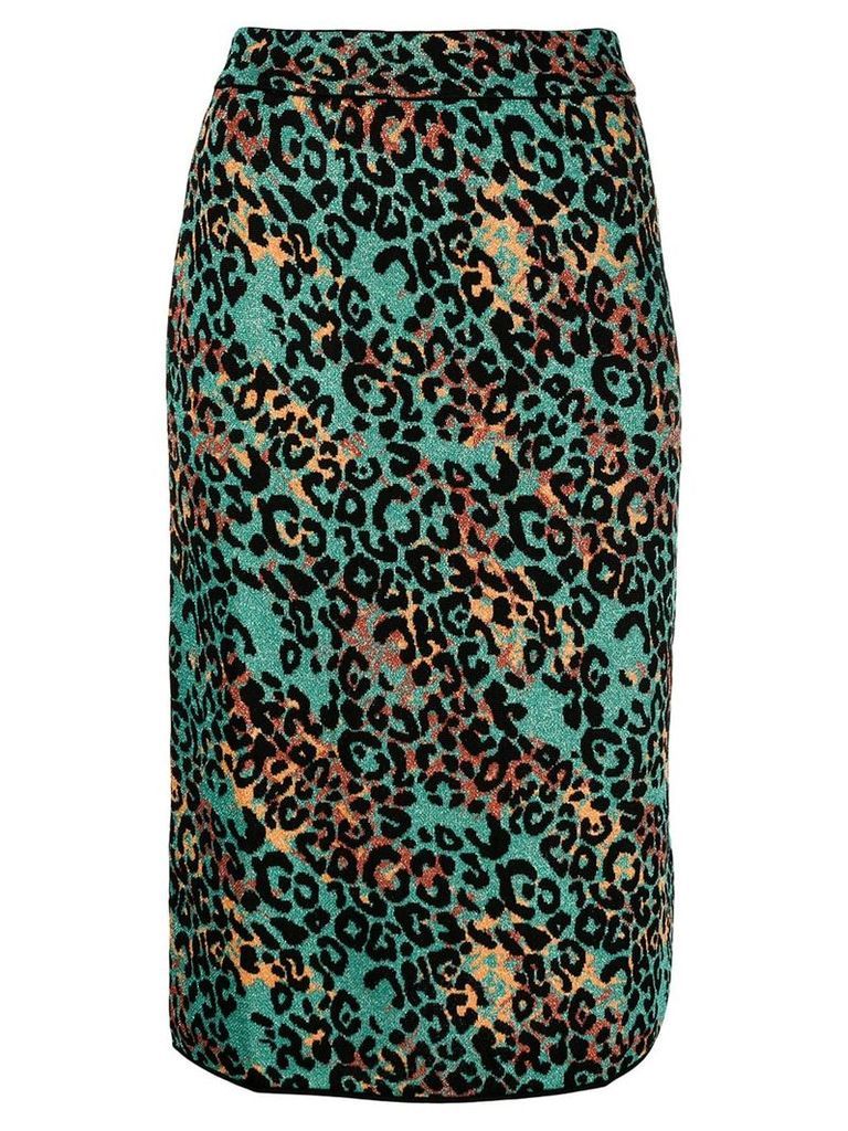 M Missoni cheetah printed pencil skirt - Blue