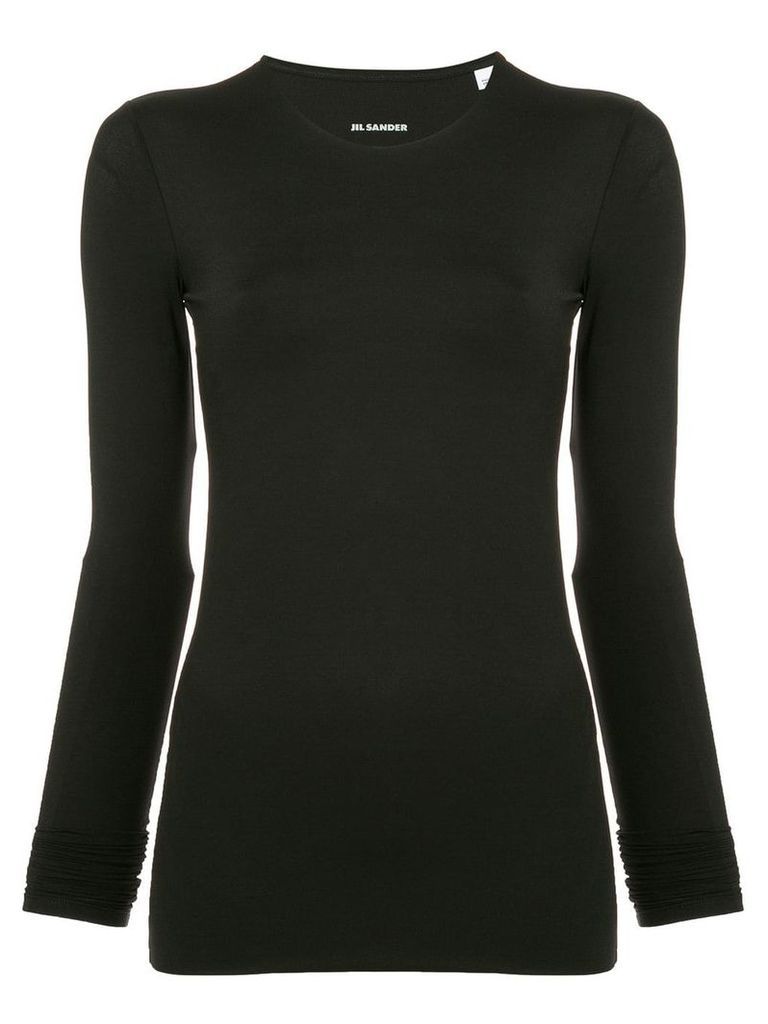 Jil Sander round neck longsleeved top - Black