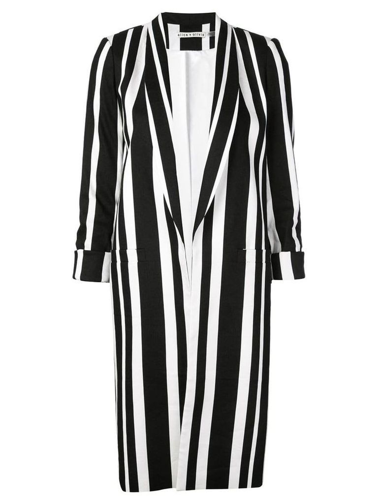 Alice+Olivia long blazer with stripes - Black