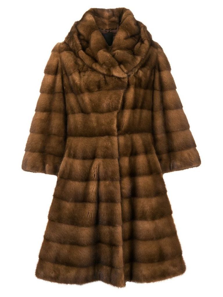 Liska Charlize long fur coat - Brown