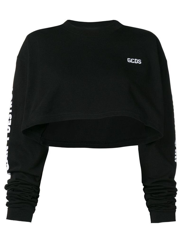 Gcds cropped logo sweatshirt - Black