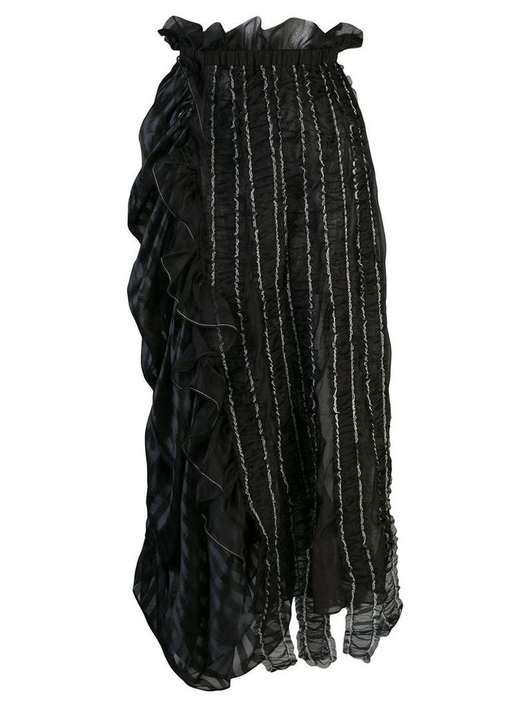 Renli Su asymmetric ruffle skirt - Black