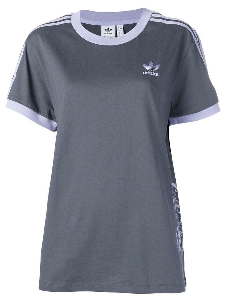 Adidas contrast stripe T-shirt - Grey