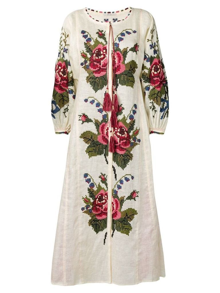 Vita Kin floral-embroidered dress - Neutrals