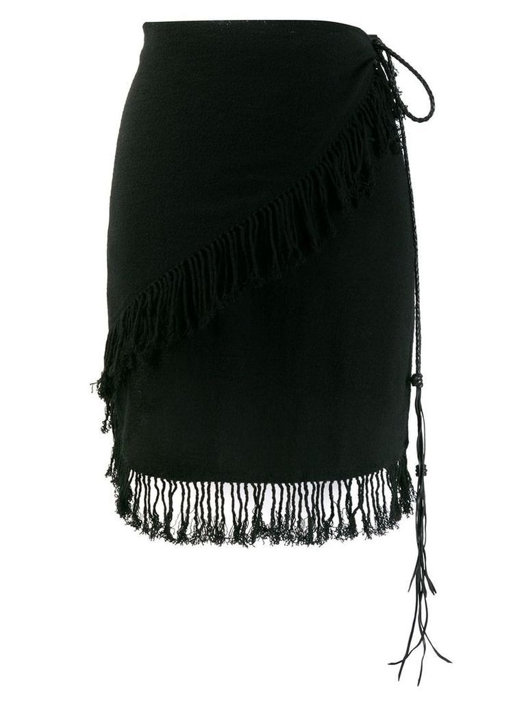 Caravana fringed asymmetric skirt - Black