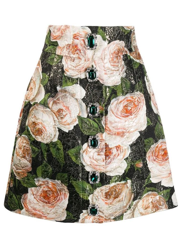 Dolce & Gabbana floral print skirt - Black