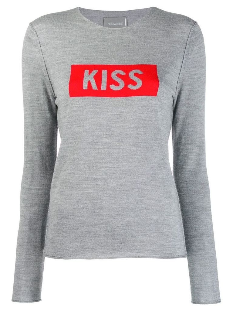 Zadig & Voltaire knitted kiss jumper - Grey