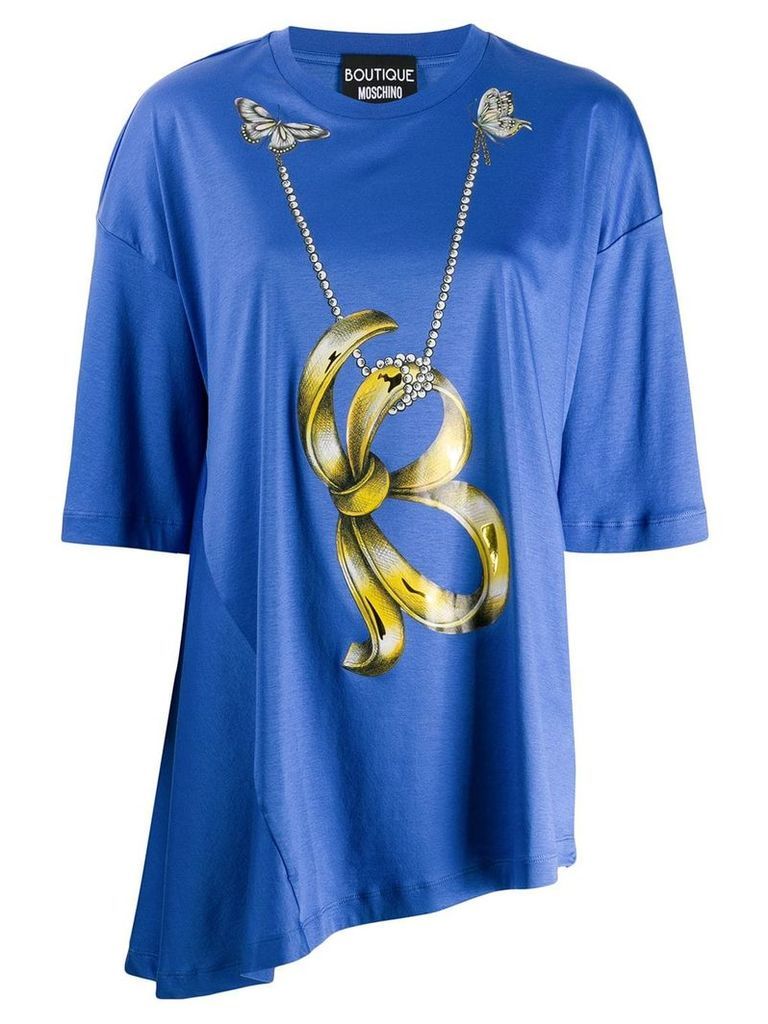Boutique Moschino asymmetric hem T-shirt - Blue