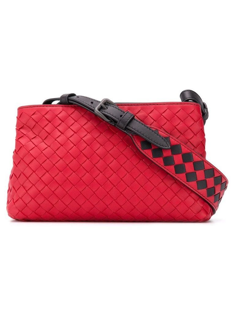 Bottega Veneta woven detail shoulder bag - Red