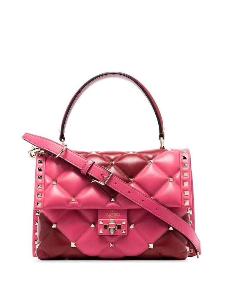 Valentino pink Garavani Candystud quilted-leather shoulder bag - Red