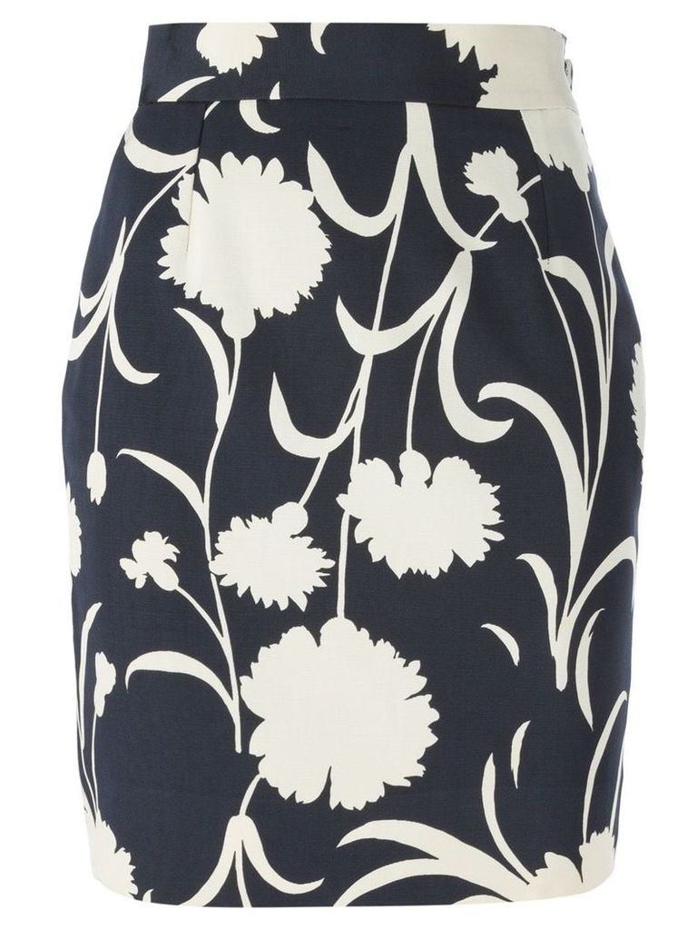 Moschino Pre-Owned floral print pencil skirt - Blue