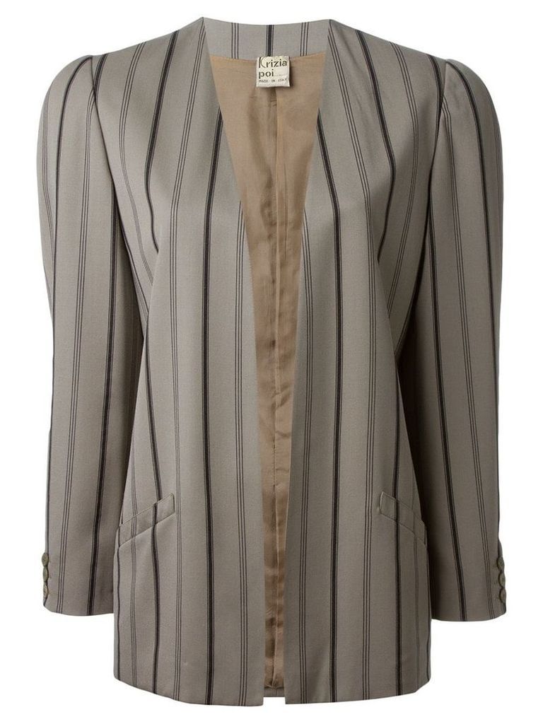 Krizia Pre-Owned pinstriped blazer - Grey