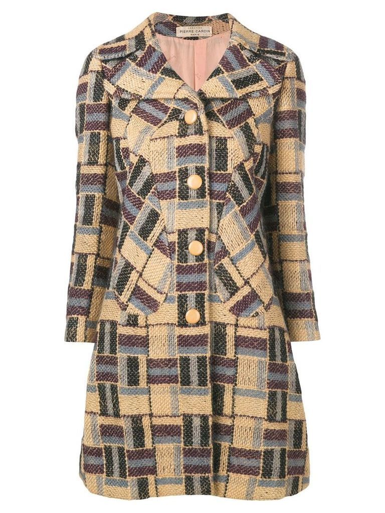 Pierre Cardin Pre-Owned 1960's knitted coat - Neutrals