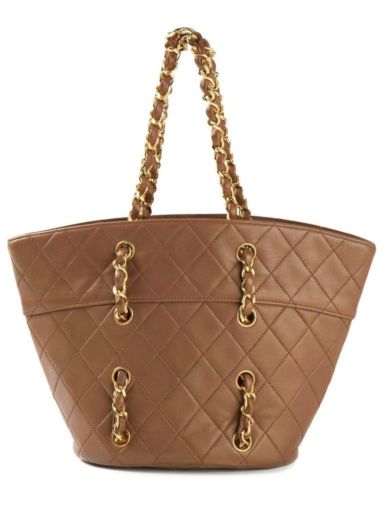 CHANEL PRE-OWNED small quilted tote - Brown