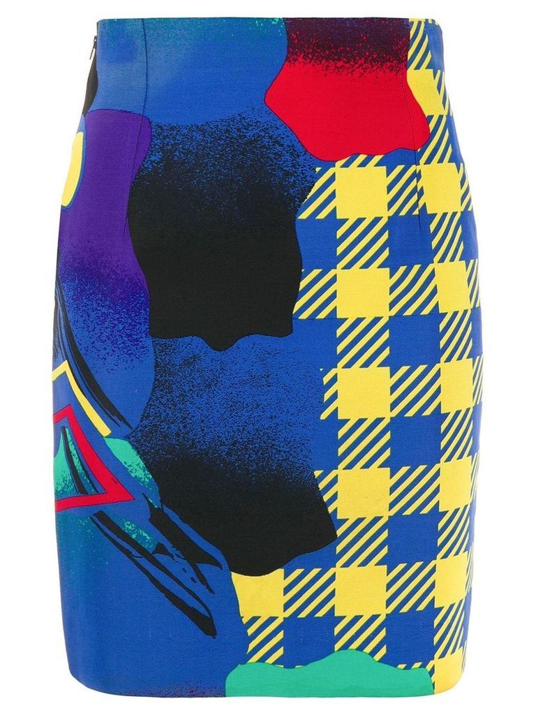 Versace Pre-Owned 1980's Pop Art print skirt - Blue