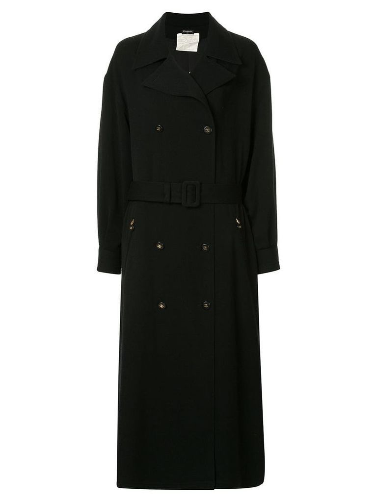 Chanel Pre-Owned Long Sleeve Coat - Black