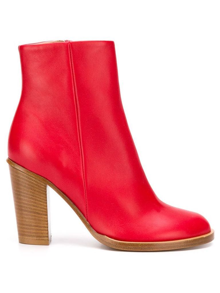 Ports 1961 zipped ankle boots - Red