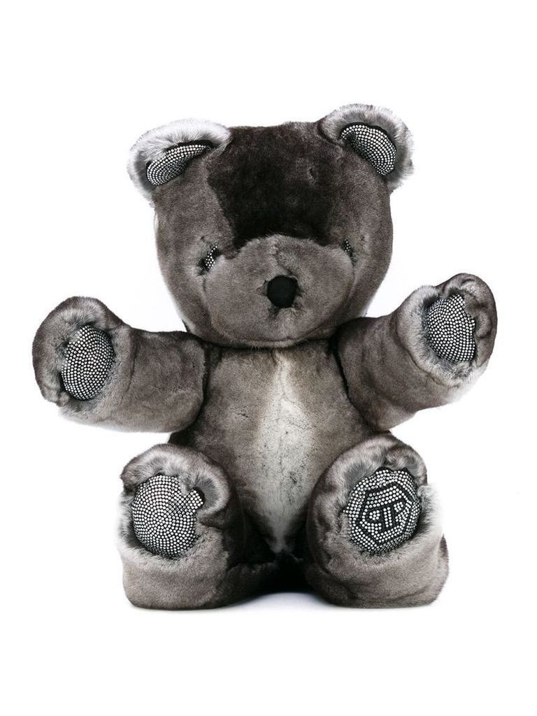 Philipp Plein Junior embellished teddy bear - Grey