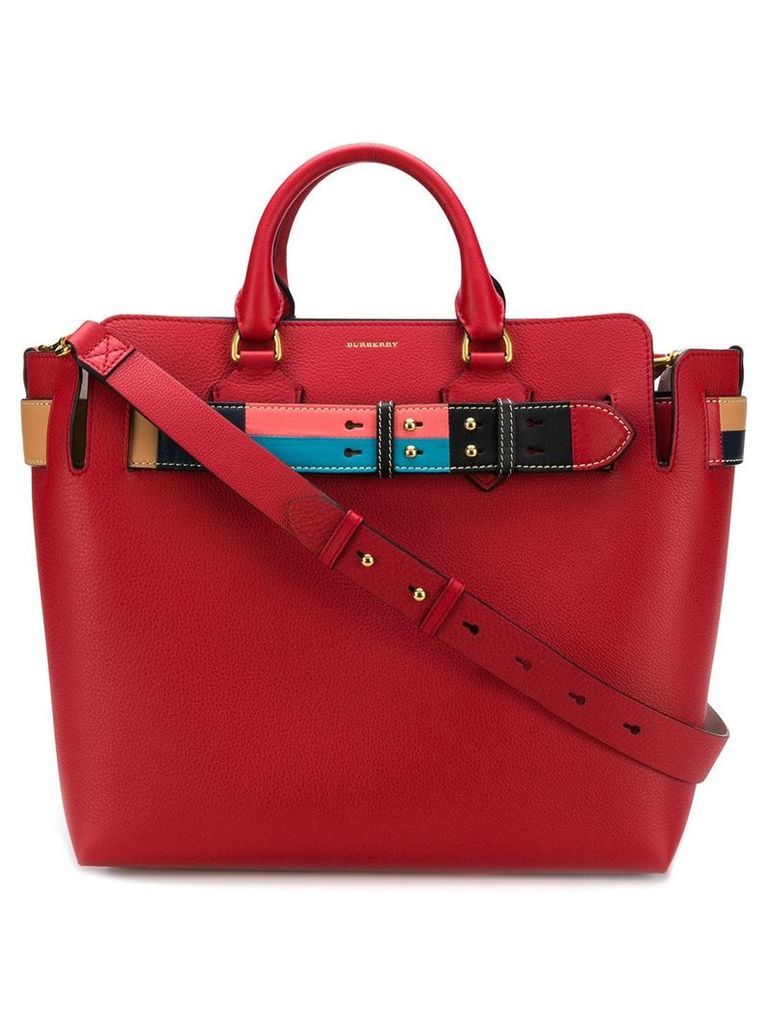 Burberry The Medium Leather Colour Block Detail Belt Bag - Red