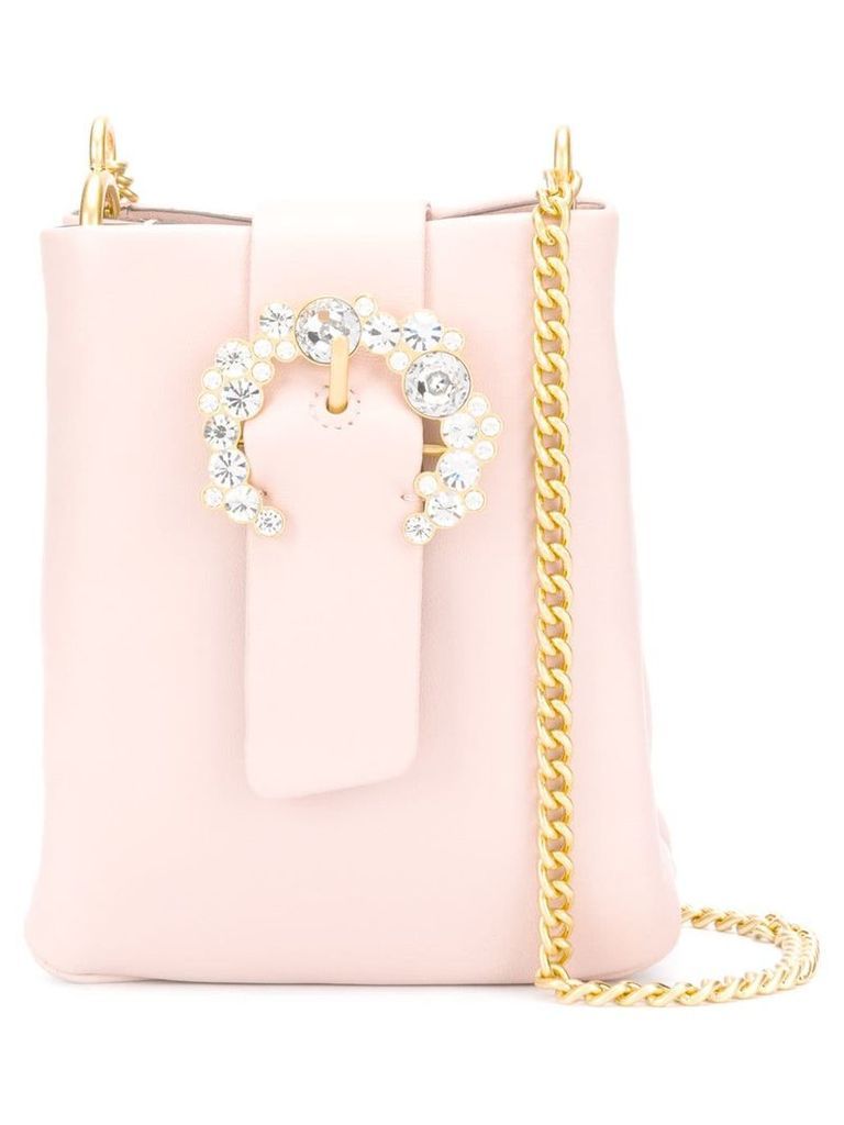 Tory Burch embellished buckle crossbody bag - Pink