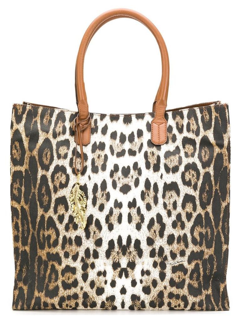 Roberto Cavalli leopard shopper bag - Brown