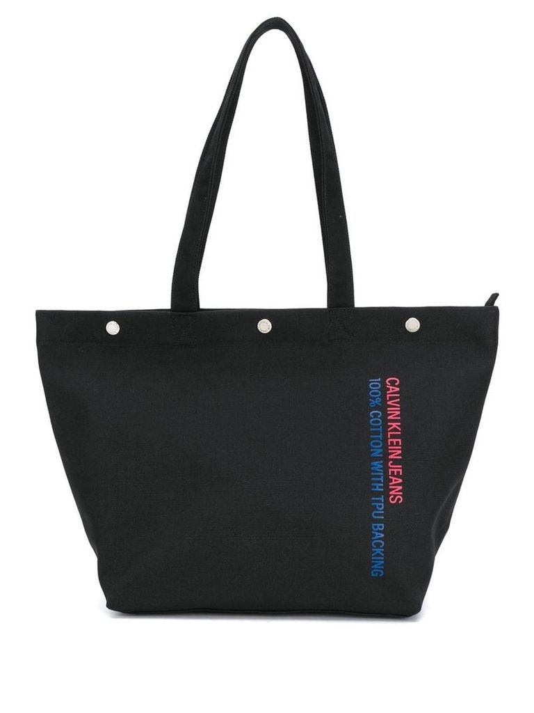 Calvin Klein Jeans logo printed shopper bag - Black