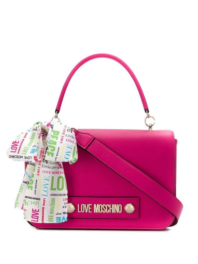 Love Moschino printed scarf detail tote - Pink