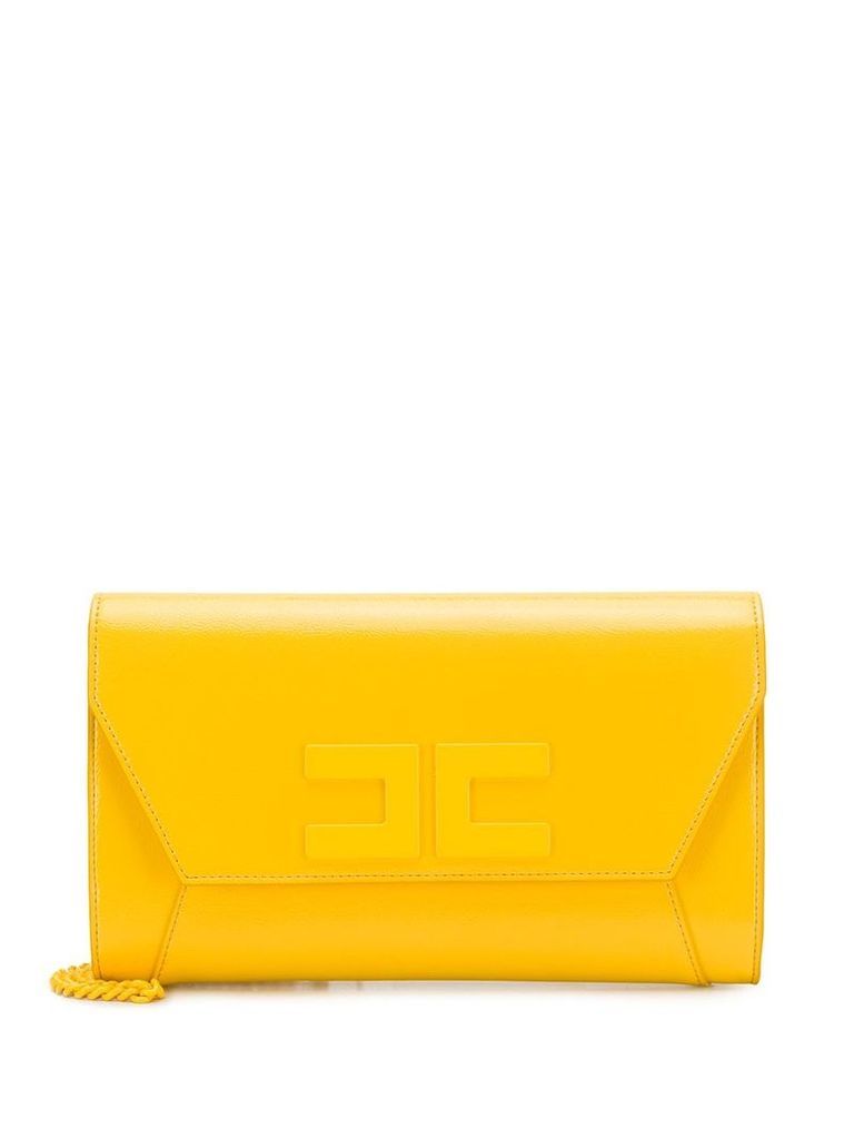 Elisabetta Franchi logo envelope clutch - Yellow