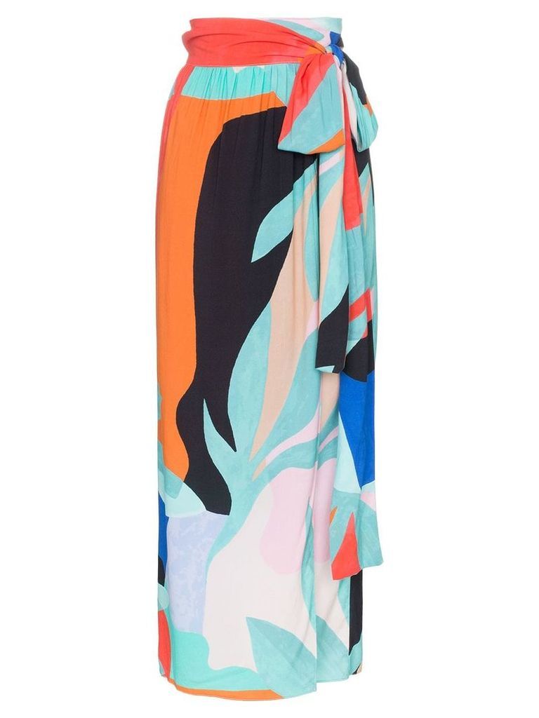 Mara Hoffman Cora belted wrap midi skirt - Multicoloured