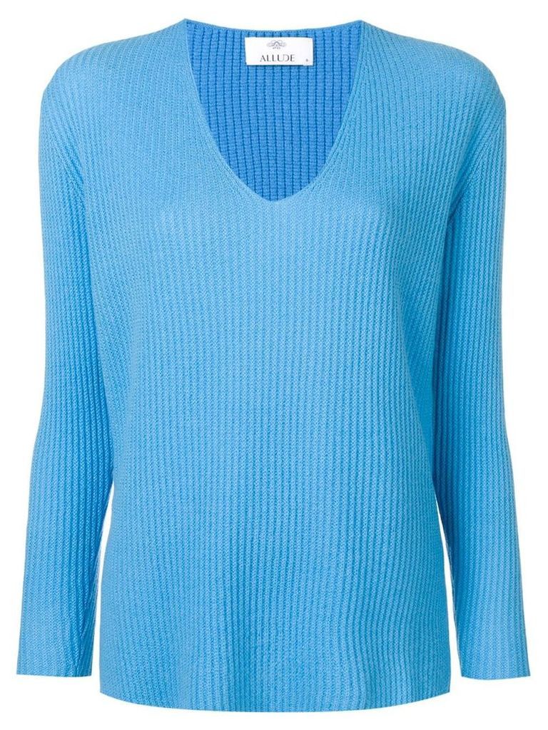 Allude long-sleeve fitted sweater - Blue